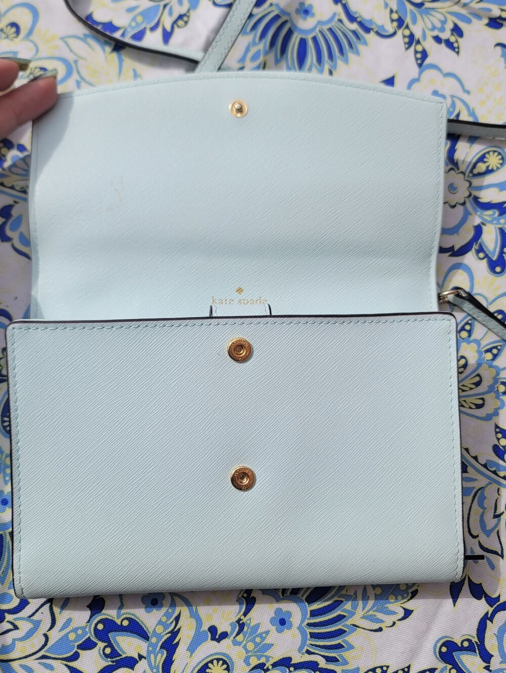 Kate Spade Light Aqua Blue Leather Laurel Way Winni Crossbody Bag - Picture 3 of 14